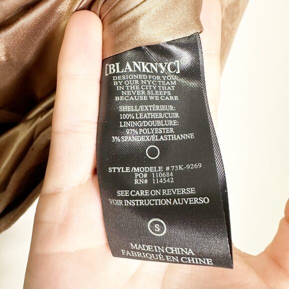 Blank NYC Womens Suede Moto Jacket Cropped Notch Collar Sand Stoner Small NWT - Picture 9 of 13